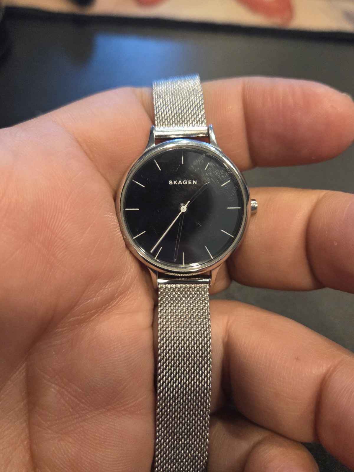 Skagen Anita SKW2410 Women Silver Stainless Steel Mesh Analog Dial Watch JNA575