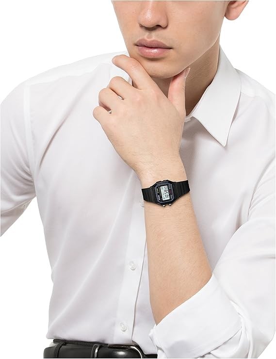 F91W-1JF Classic LCD Digital Watch Black Resin Band Water Resistant