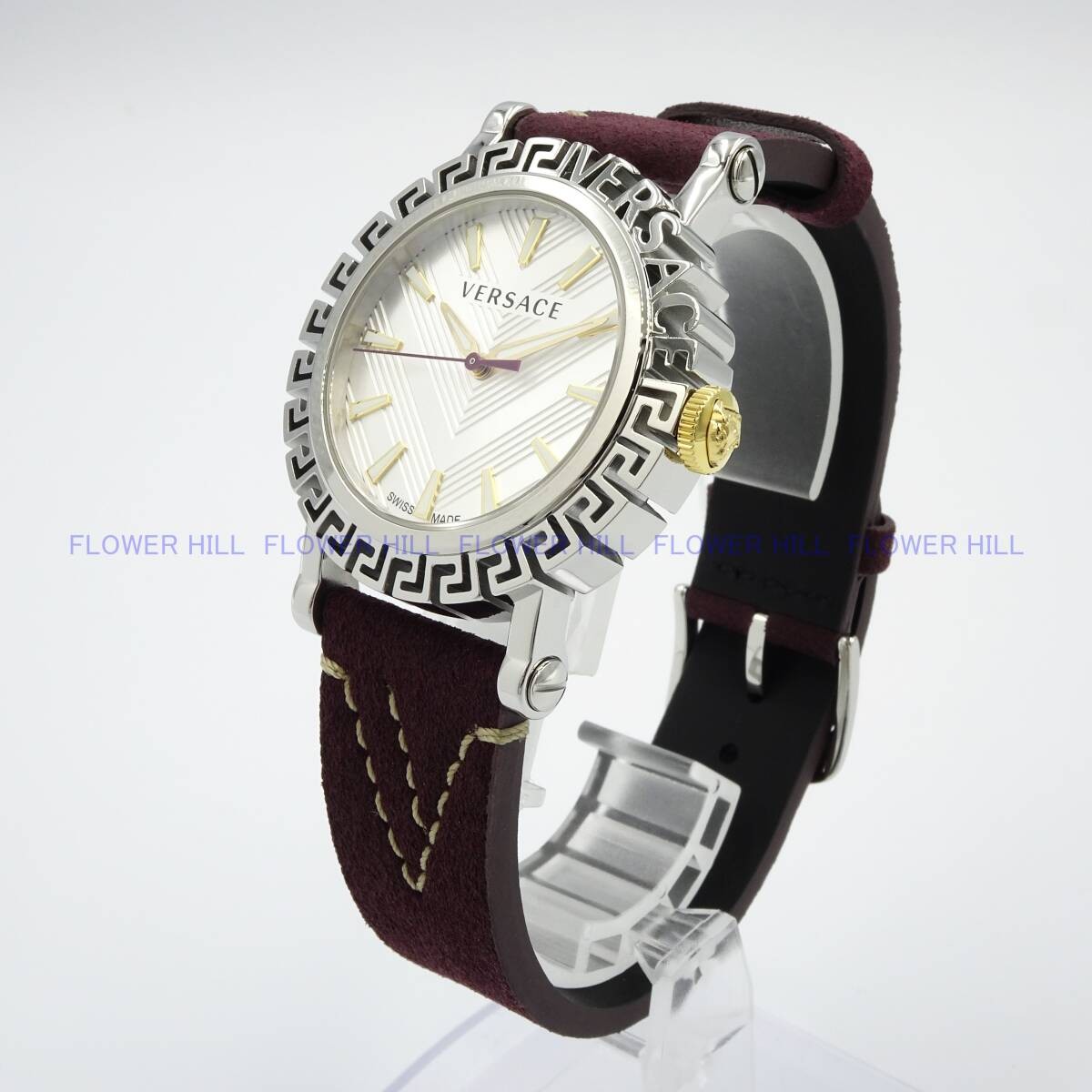 [B1Y] Versace Greca Glam Swiss Quartz Black Leather Watch VE6D00123 [h3x]