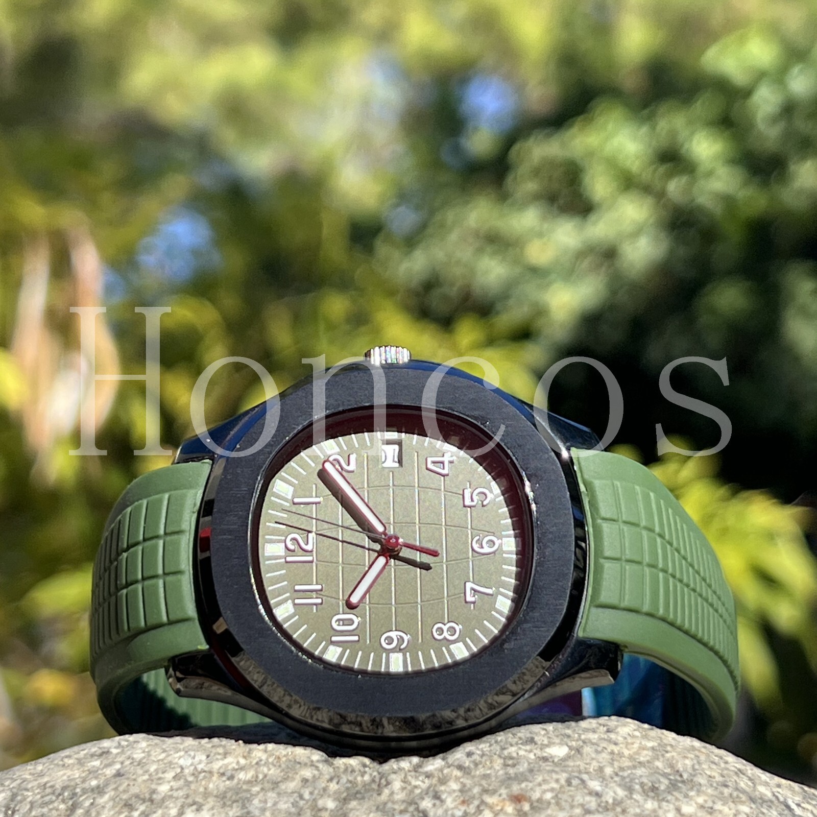Custom Made PP Style Watch NH35 Automatic Movement Aquanaut khaki Green Olive