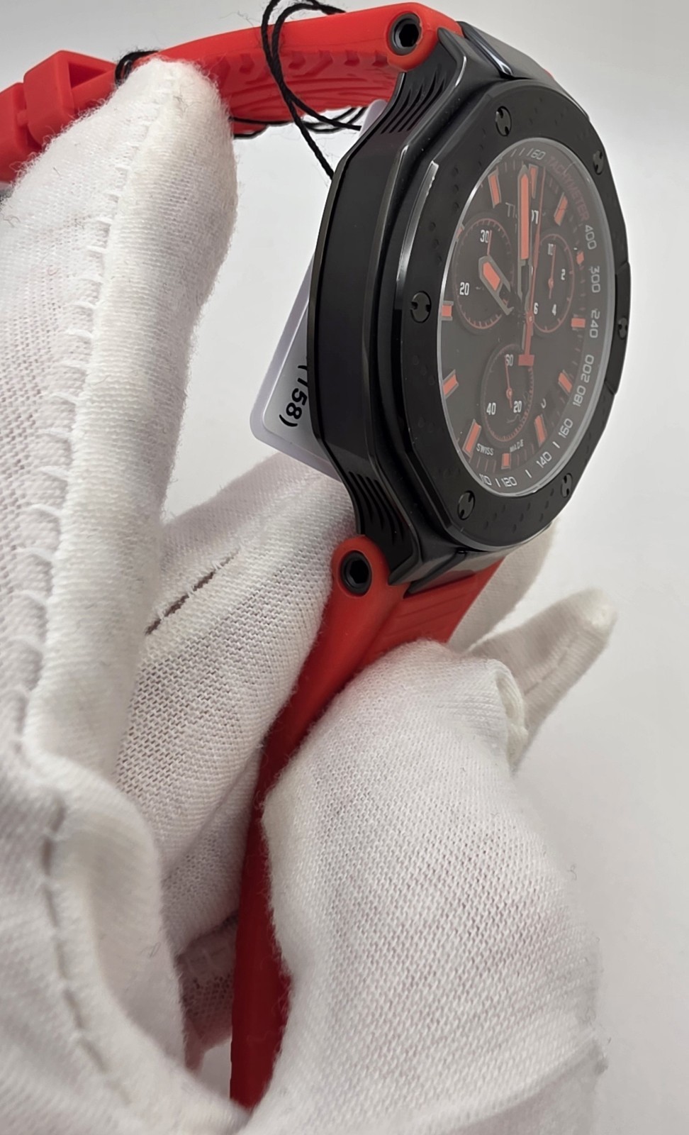 Tissot T-Race Chronograph Grey Dial Red Rubber Strap Watch T141.417.37.061.01