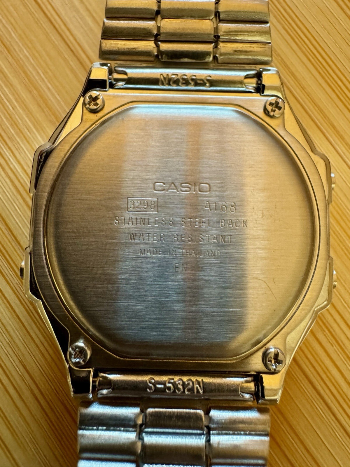 Casio A168WA-1 with Stainless Steel Band GREEN MOD FILM