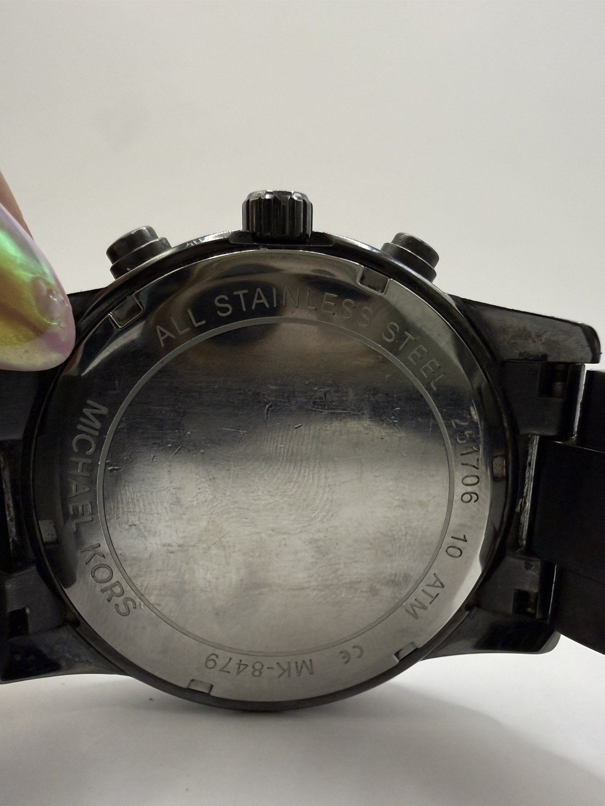 Michael Kors MK-8479 Men’s Chronograph Watch Gunmetal Black Stainless Steel 8″