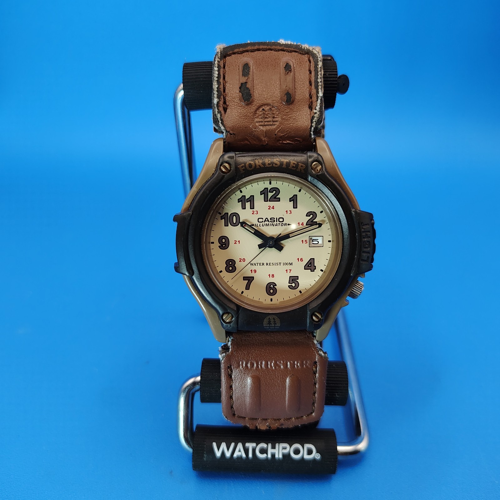 Vintage 2013 Casio Forester Indiglo Date 37mm Mens Quartz Field Watch Restored