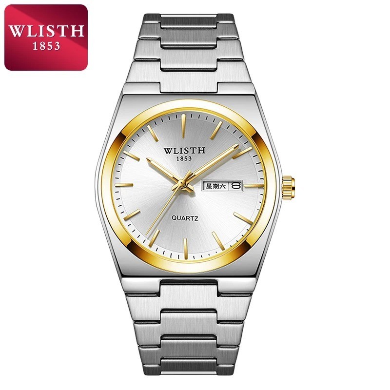 Luxury Watch Business Waterproof Male Luminous Date Stainless Steel Wristwatch