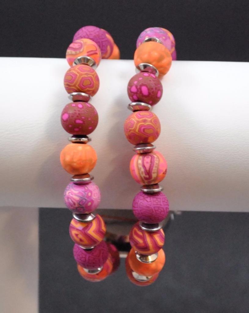 Jilzarah Morocco Round Watch Polymer Clay Beads Handcrafted Artisan Jewelry G4