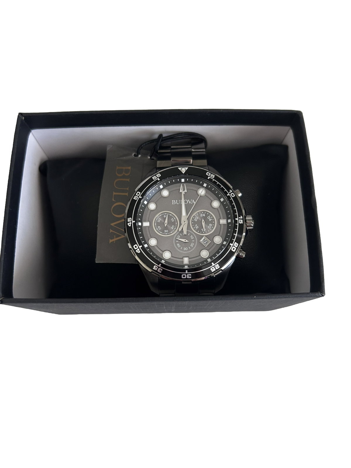 Bulova chronograph Men watch stainless steel color gray 98K104