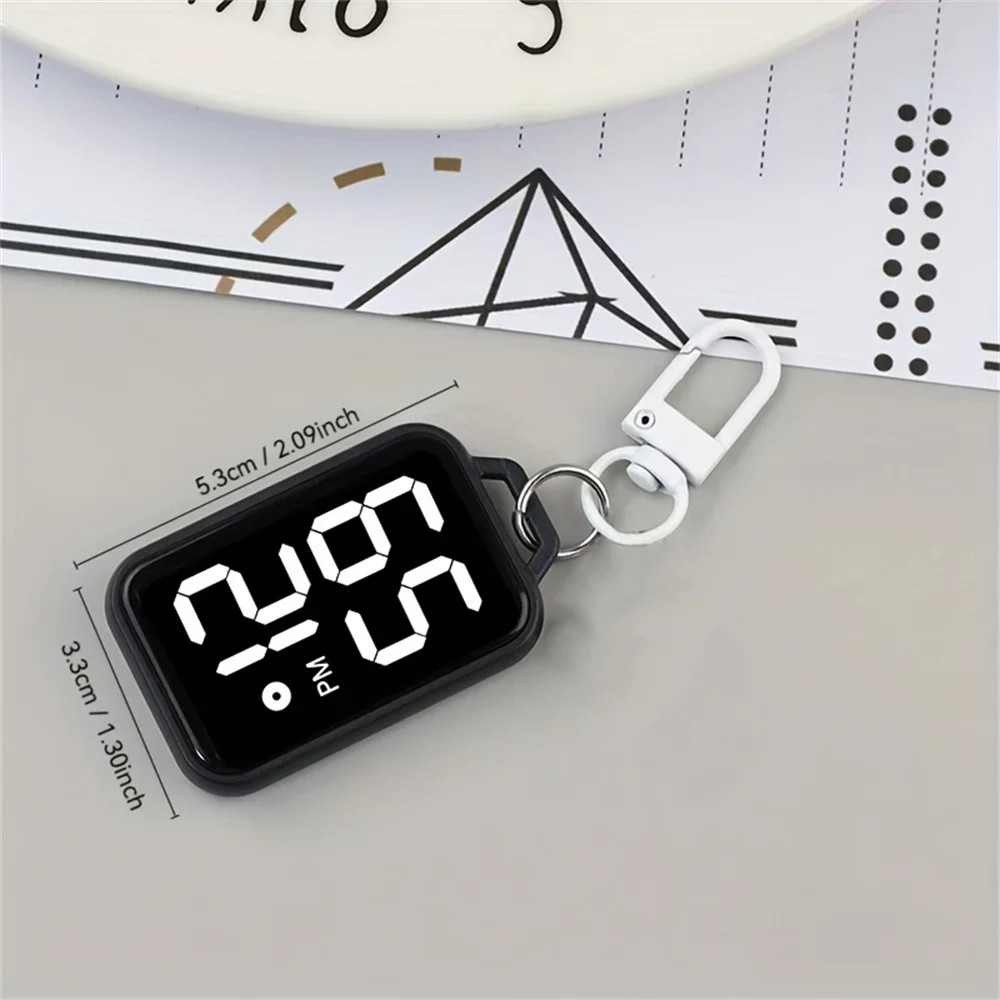 1/4pcs LED Keychain Pocket Watch Digital Display Electronic Watch for Youngster