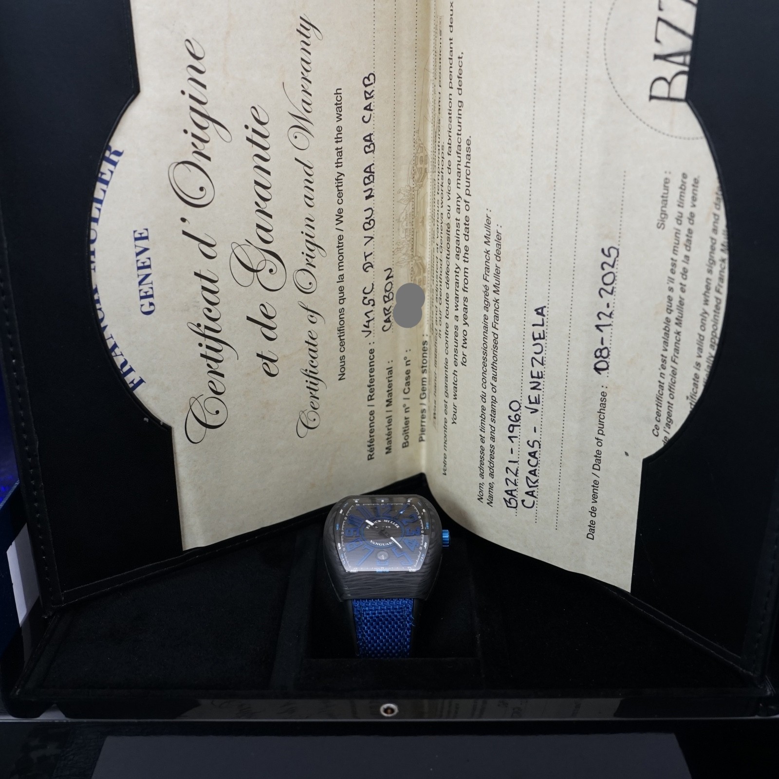 Franck Muller Vanguard Carbon 41mm – V41SCDT – Full Set