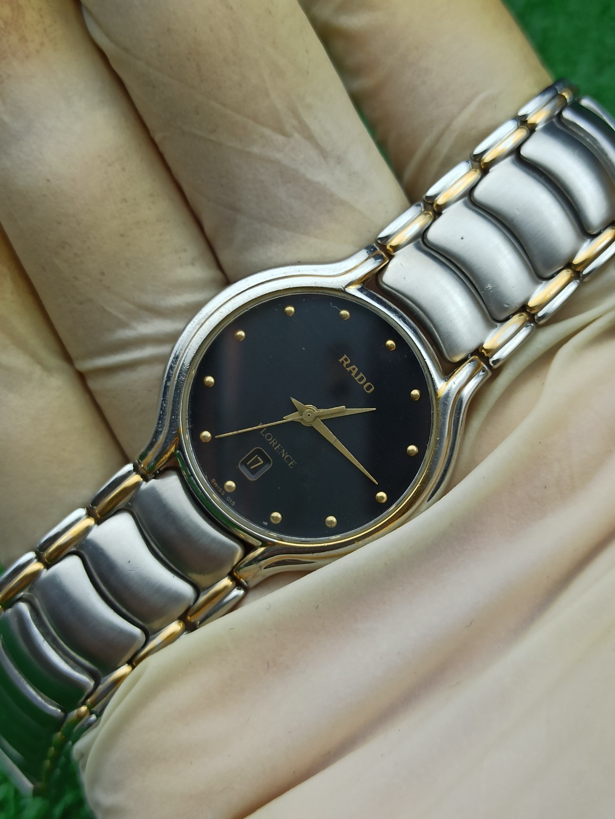 LUXURY RADO FLORENCE CLASSIC WATCH QUARTZ DARK DIAL MEN VINTAGE 80s SWISS MADE