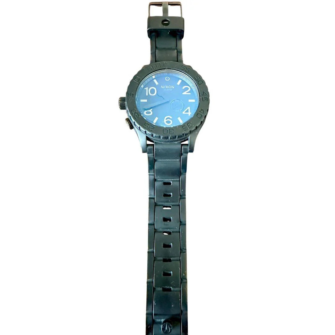 NIXON 51-30 Swiss Quartz Diver 2.01in Matte Black Rubber Coated SS Watch