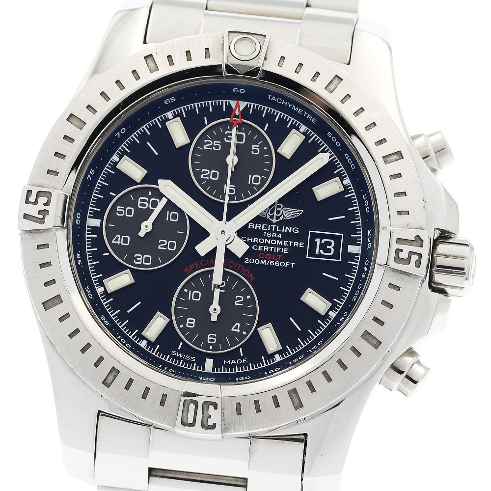 BREITLING Colt A13388 Chronograph Black Grey Dial Automatic Men’s Watch_934423