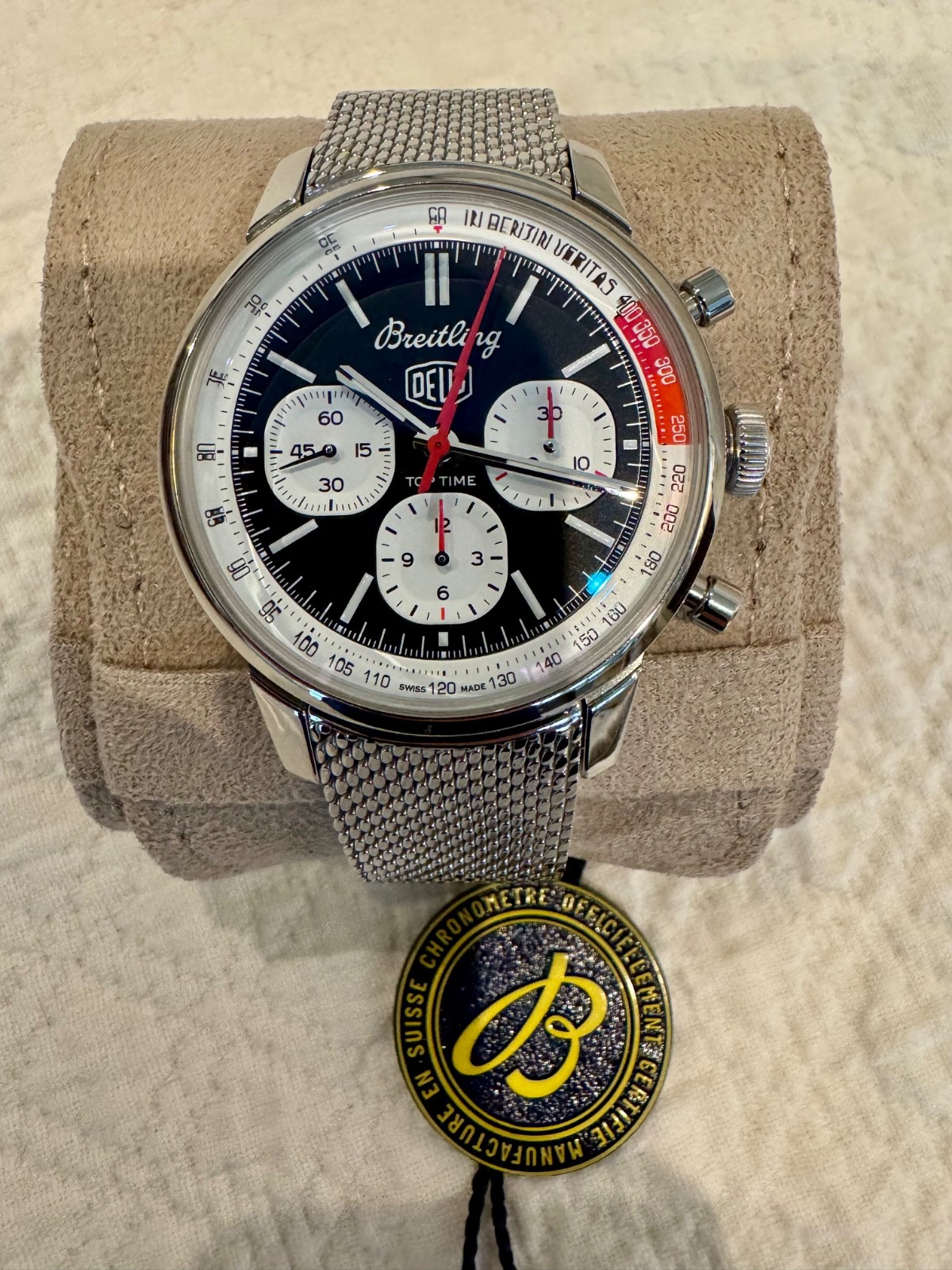 Breitling Top Time Deus Chronograph Black Dial Steel 41mm Men’s Watch AB0176