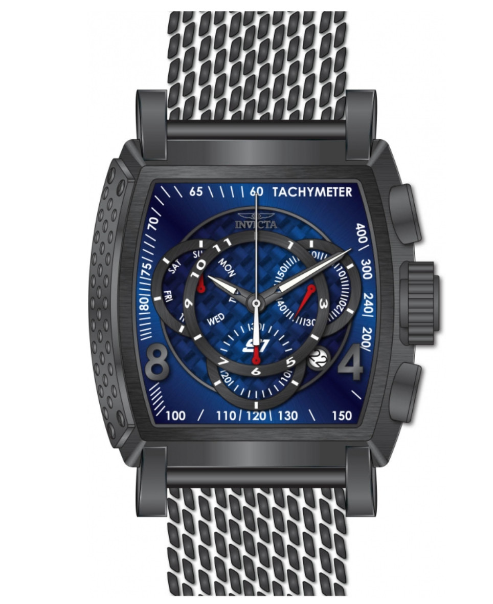 Invicta S1 Rally Men’s 48mm Black & Blue Carbon Fiber Swiss Chrono Watch 46011