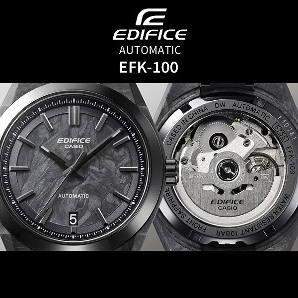 Casio Edifice EFK-100XPB-1AJF Automatic Men’s Watch Black Carbon Dial Japan