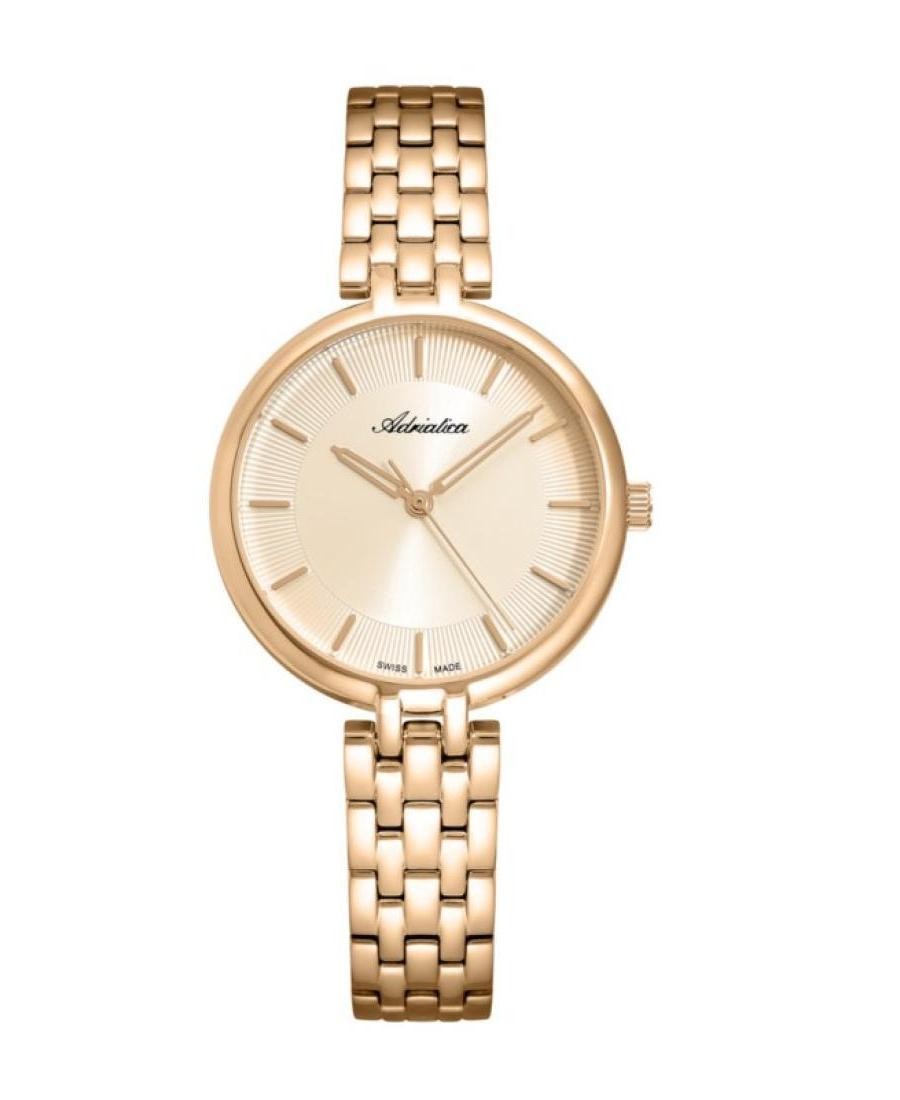 ADRIATICA Women Quartz Casual Watch Classic Dress Gold color Dial Waterproof Swi
