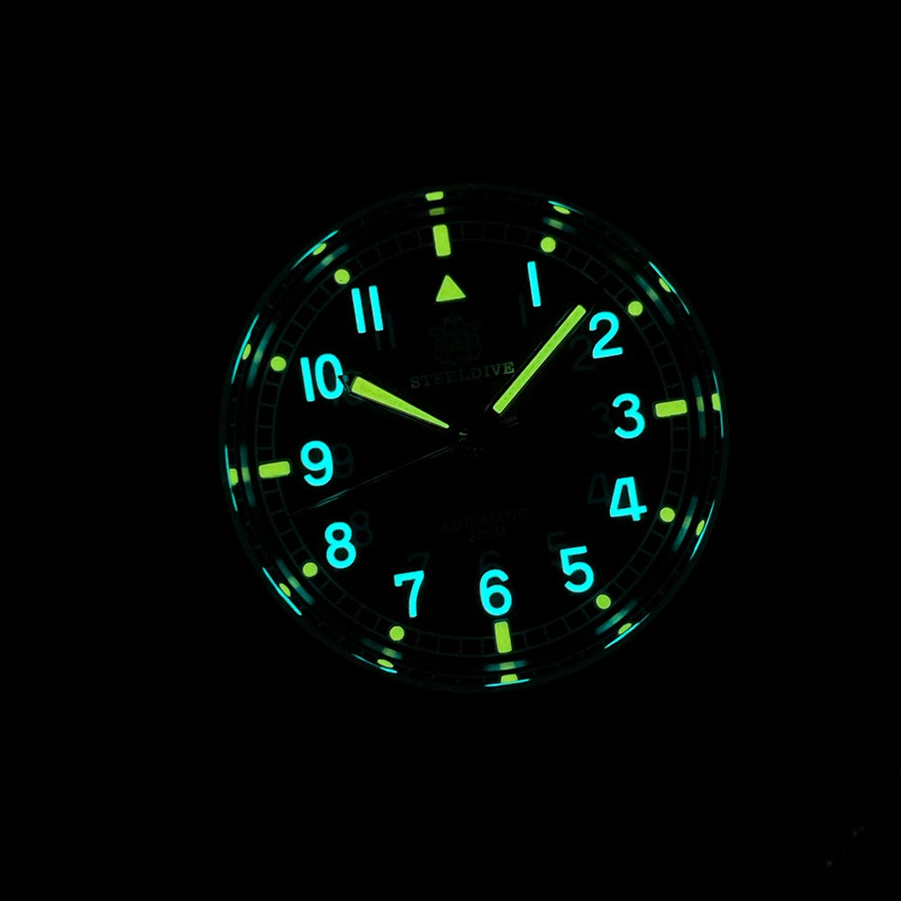 STEELDIVE SD1907 Mens 36mm 200M Automatic Dive Watch NH35 Sapphire Steel