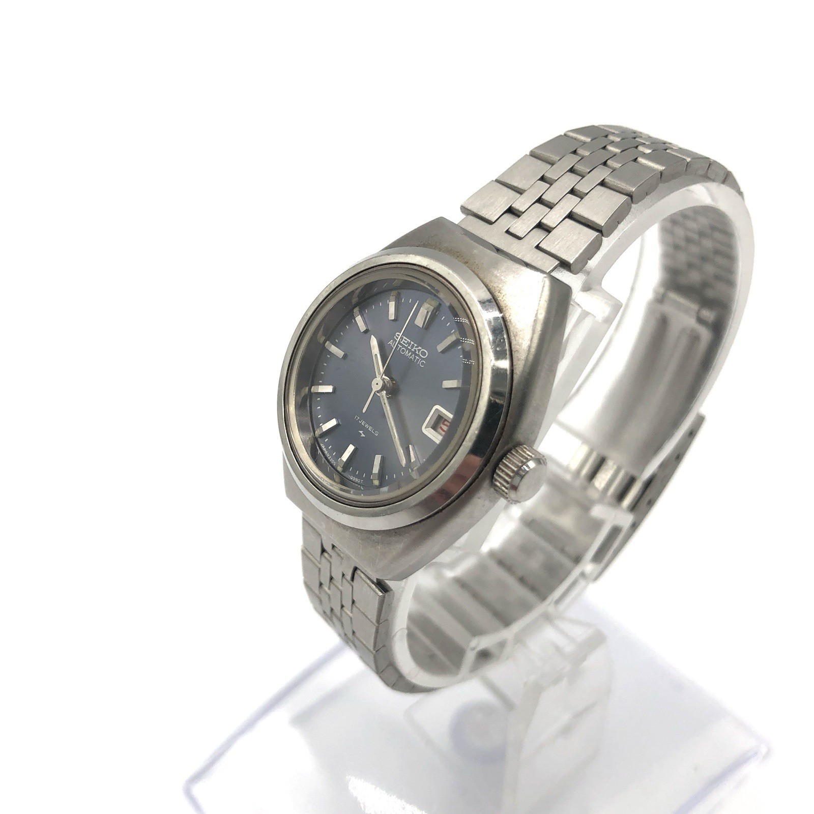 Vintage Seiko Automatic 17 Jewels 2205-0510 Blue Dial Unisex Watch Used
