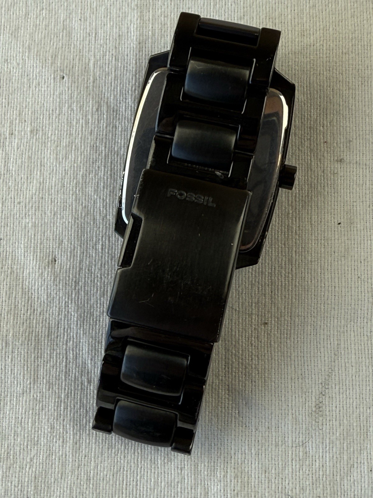 FOSSIL ARKITEKT Watch Men FS-4120 Black Tank Date Stainless NEW BATTERY