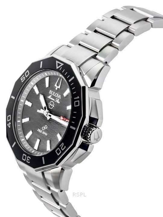 Bulova Marine Star Precisionist Black Dial Quartz 200M 96B434 Men’s Watch