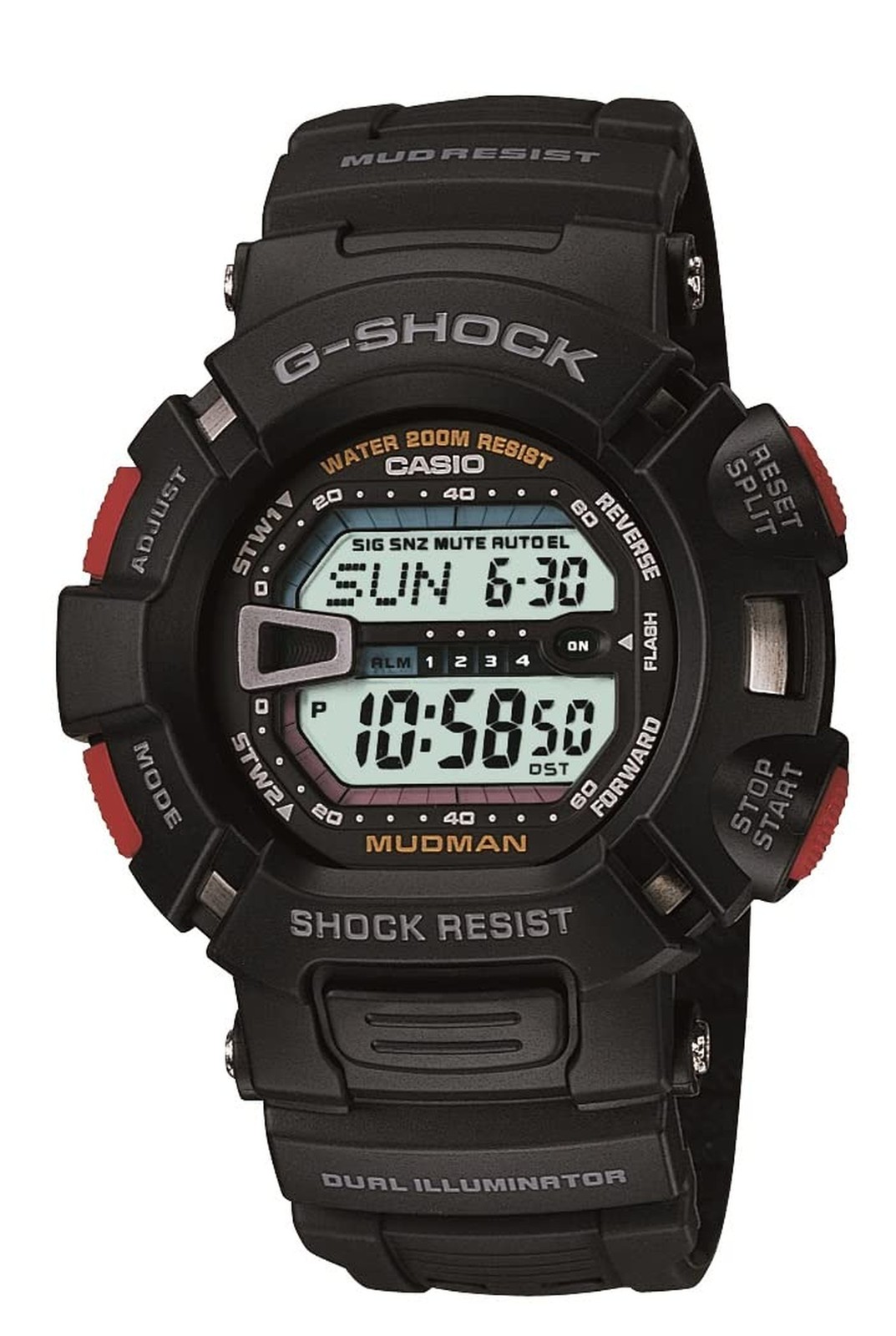 Casio G-Shock Mudman Super Dual Illuminator Men’s Quartz 52mm Digital Watch G…