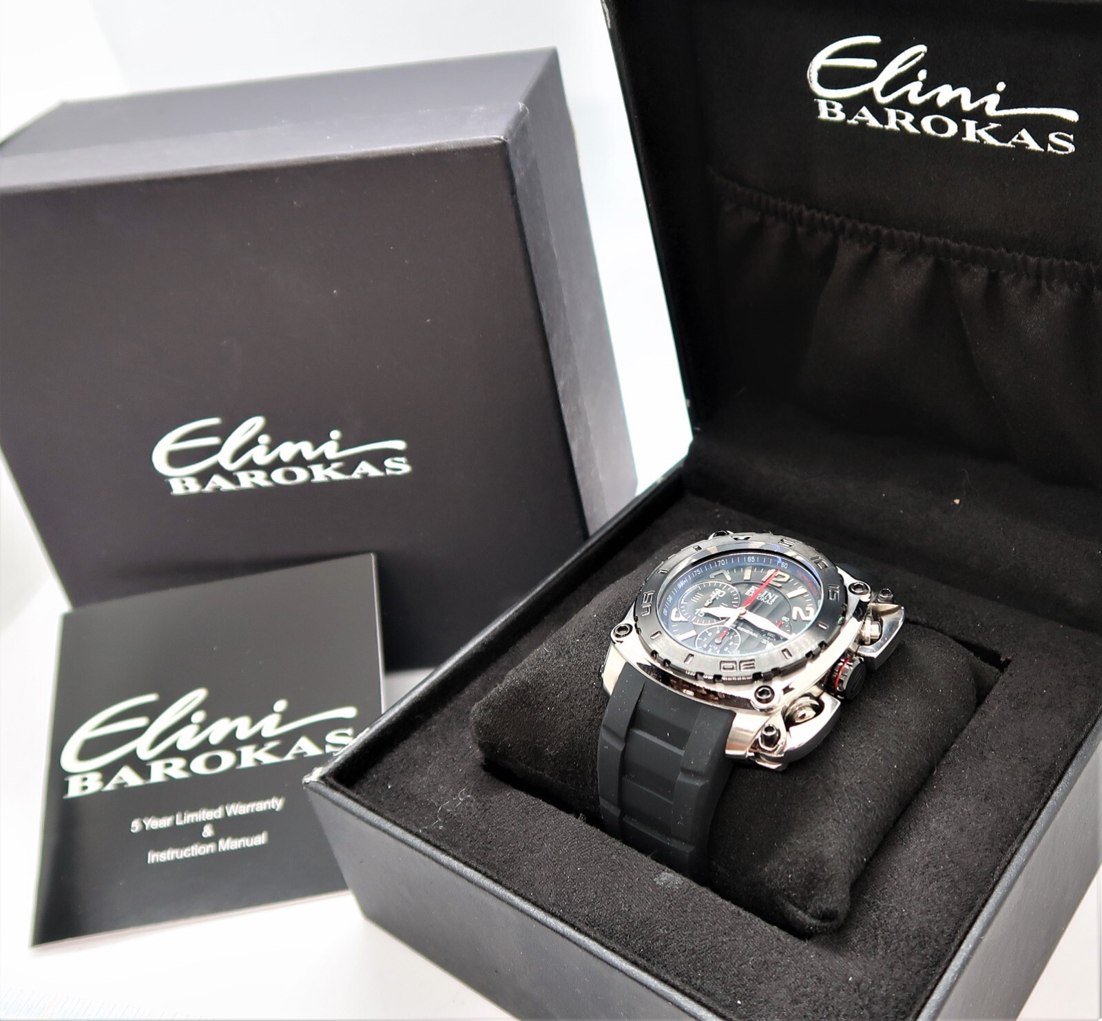 ELINI BAROKAS, 660ft “The General” CHRONO w/Box, BIG MENS DIVE WATCH,MIB R23-18