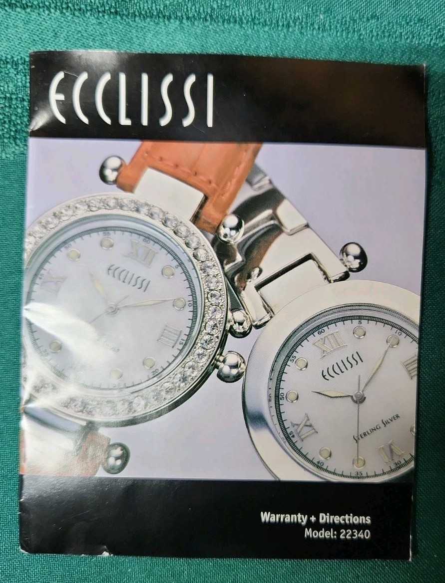 Sterling Silver Ecclissi Watch With Changeable Bezel And Bands- Vintage