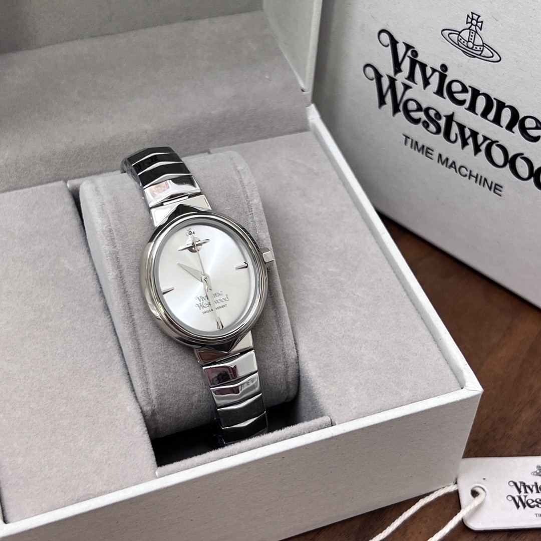 Vivienne Women’s Quartz Oval-shaped Watch Silver Dial Stainless Steel Strap