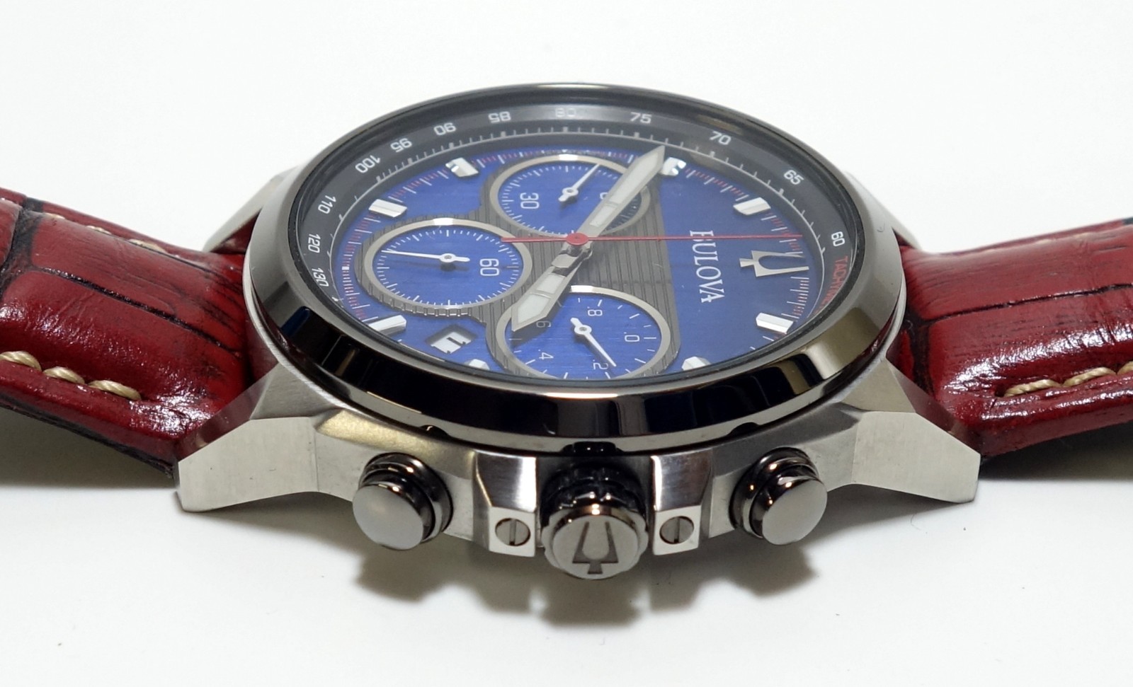 Bulova Men’s Marine Star Chronograph Blue Dial 45mm SS Calendar Wristwatch