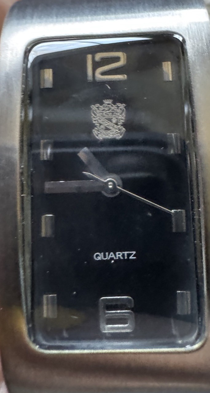 Paolo Gucci quartz rectangle analog wristwatch black dial silver metal band