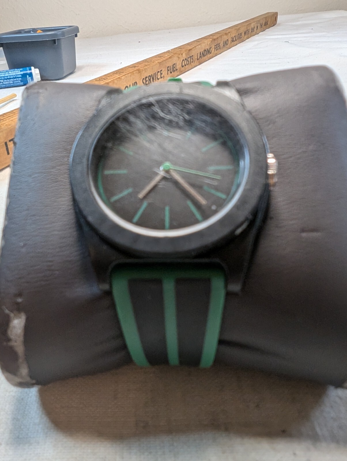 Black & Green 35mm Quartz Watch Acrylic Case
