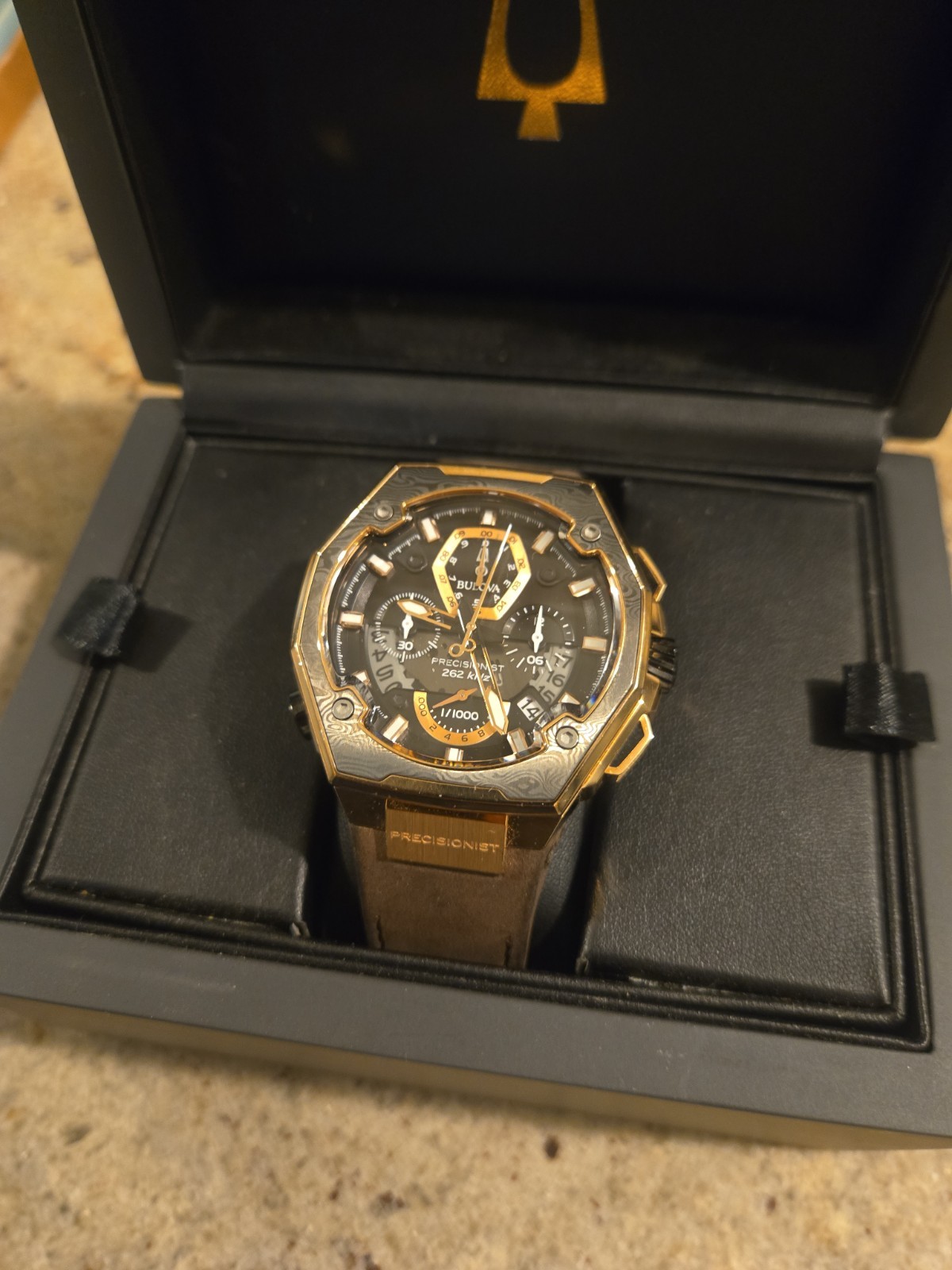 Bulova Series X Precisionist Brown Leather Watch 98B356 10th Anniversary