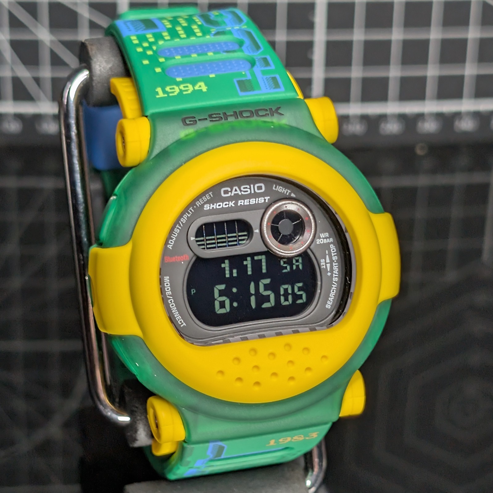 Casio G-Shock G-B001 Bluetooth Jason w/ Detachable Bezel Yellow Green G-B001RG-3