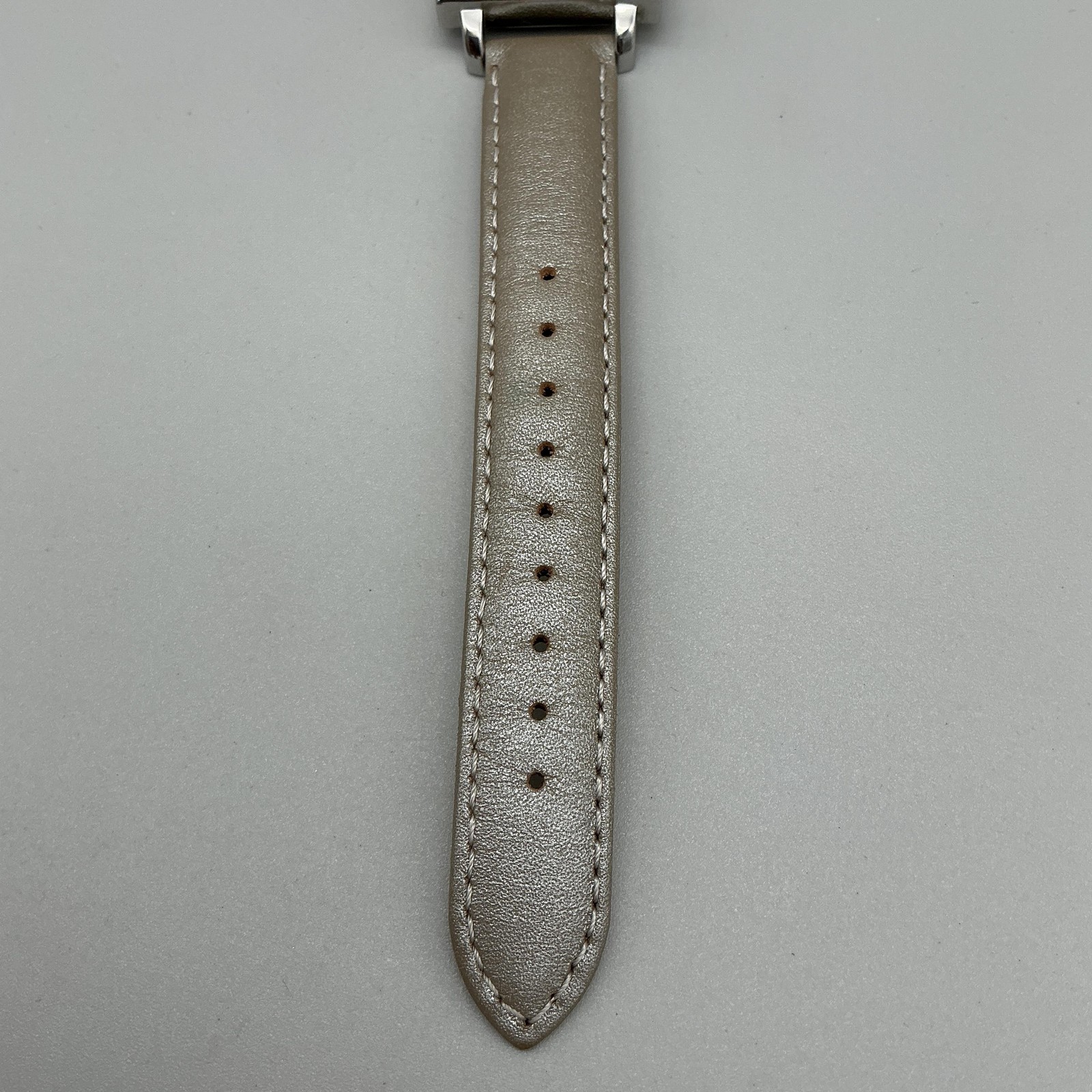 Timex Womens Watch 28mm Silver Tone Gray Leather T2P095 Square Dial