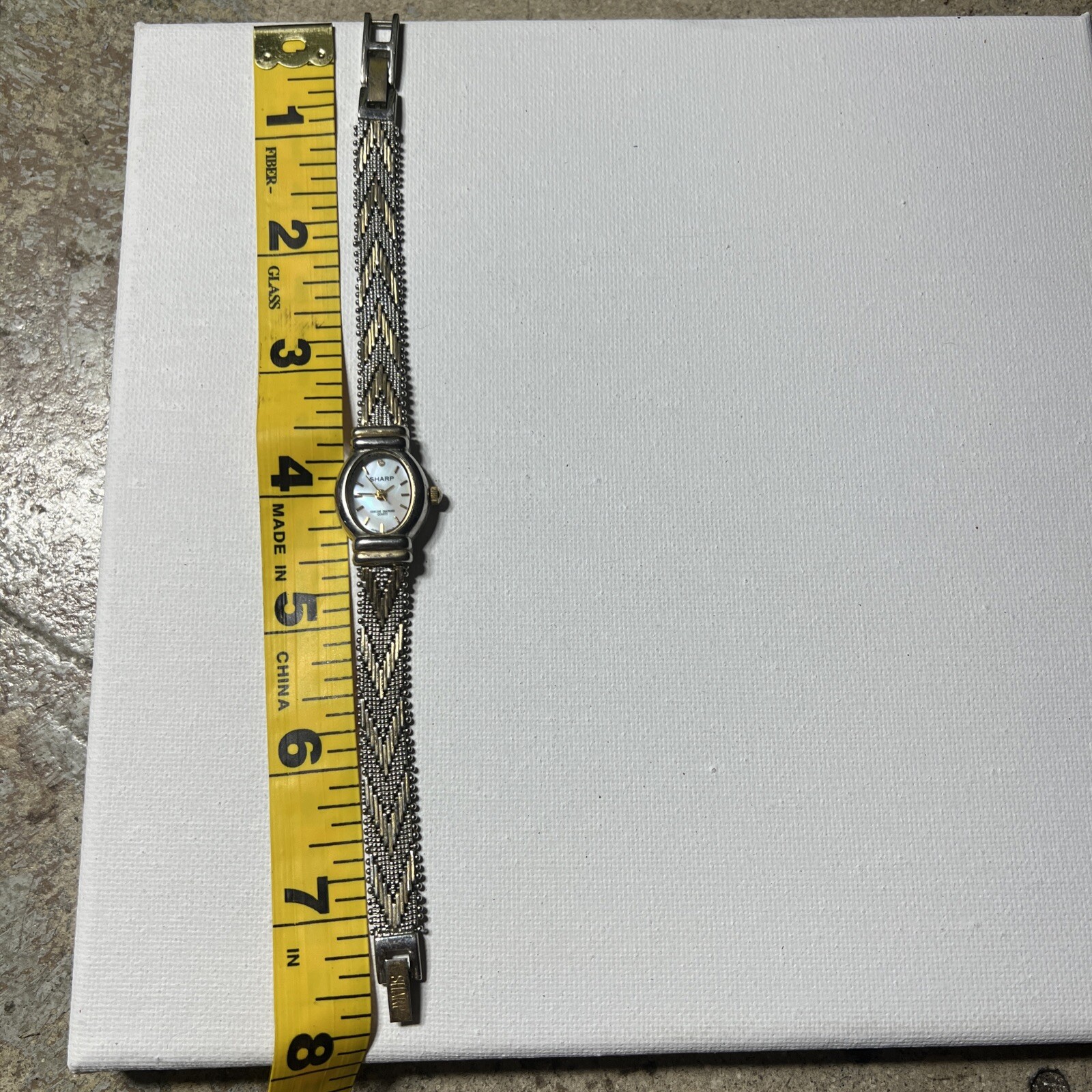 1930’s Sharp Ultra Light Watch Fiery MOP Dial Genuine Diamond woman two tone
