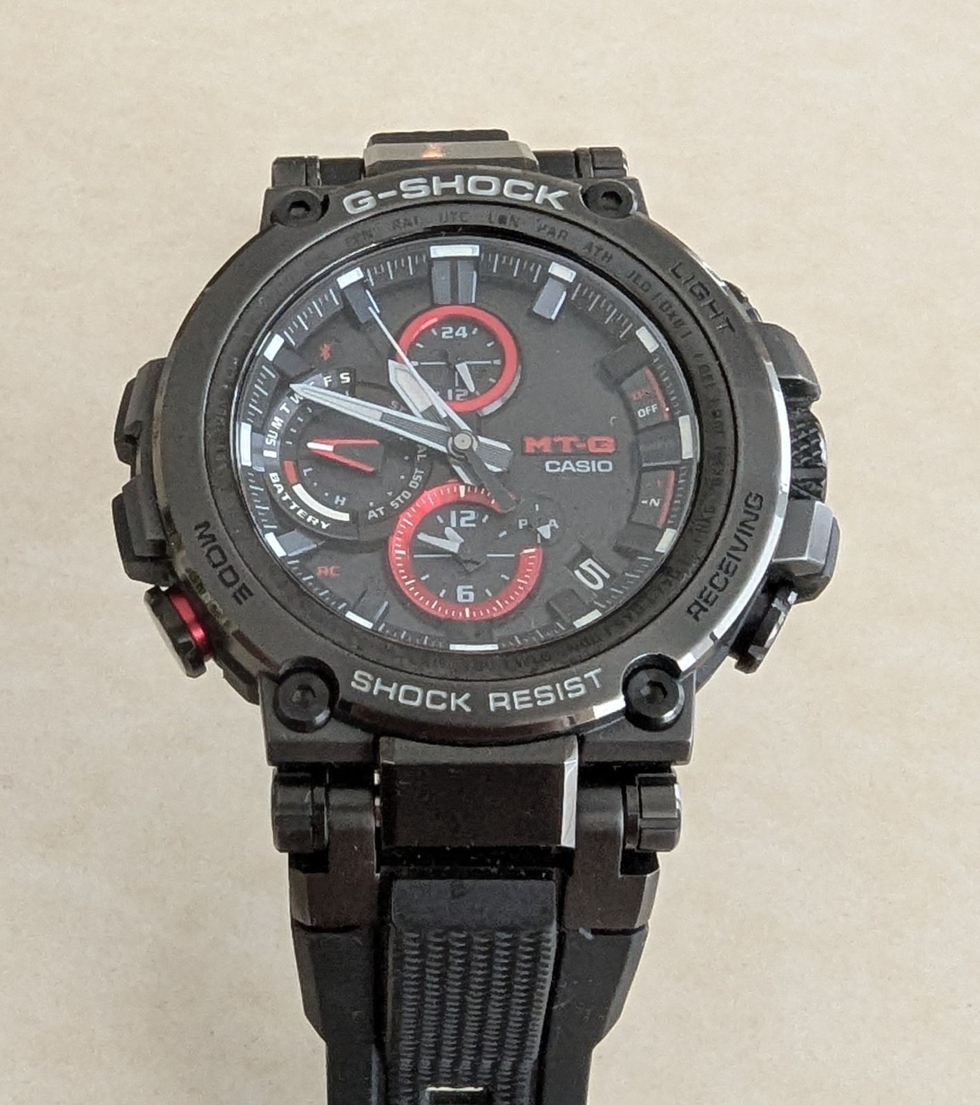Casio G-Shock Resin Strap Black Dial Solar Sports 200M MTG-B1000B-1A Men’s Watch