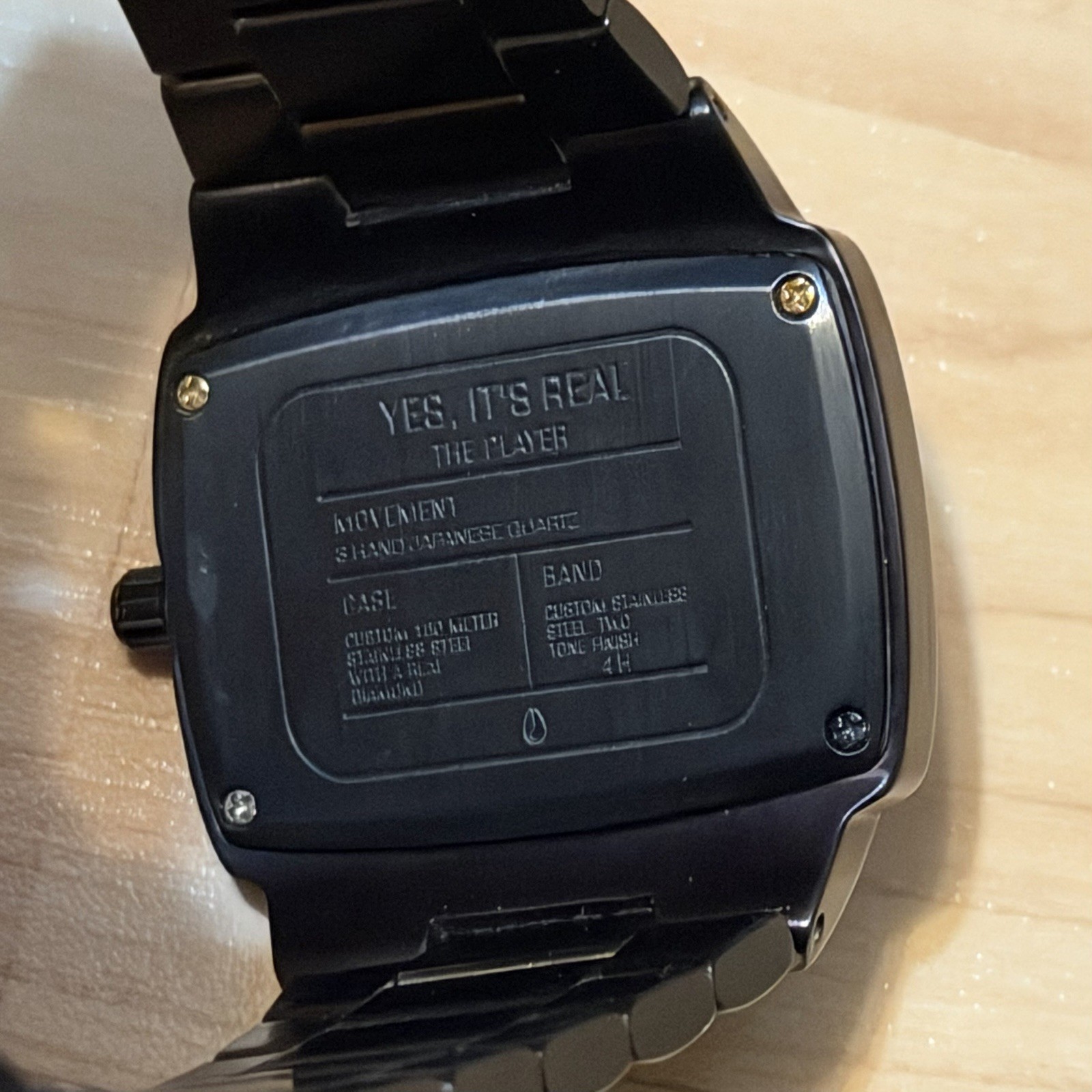 Nixon The Player “Yes It’s Real” ALL BLACK Men’s Analog Surf Watch RUNS READ