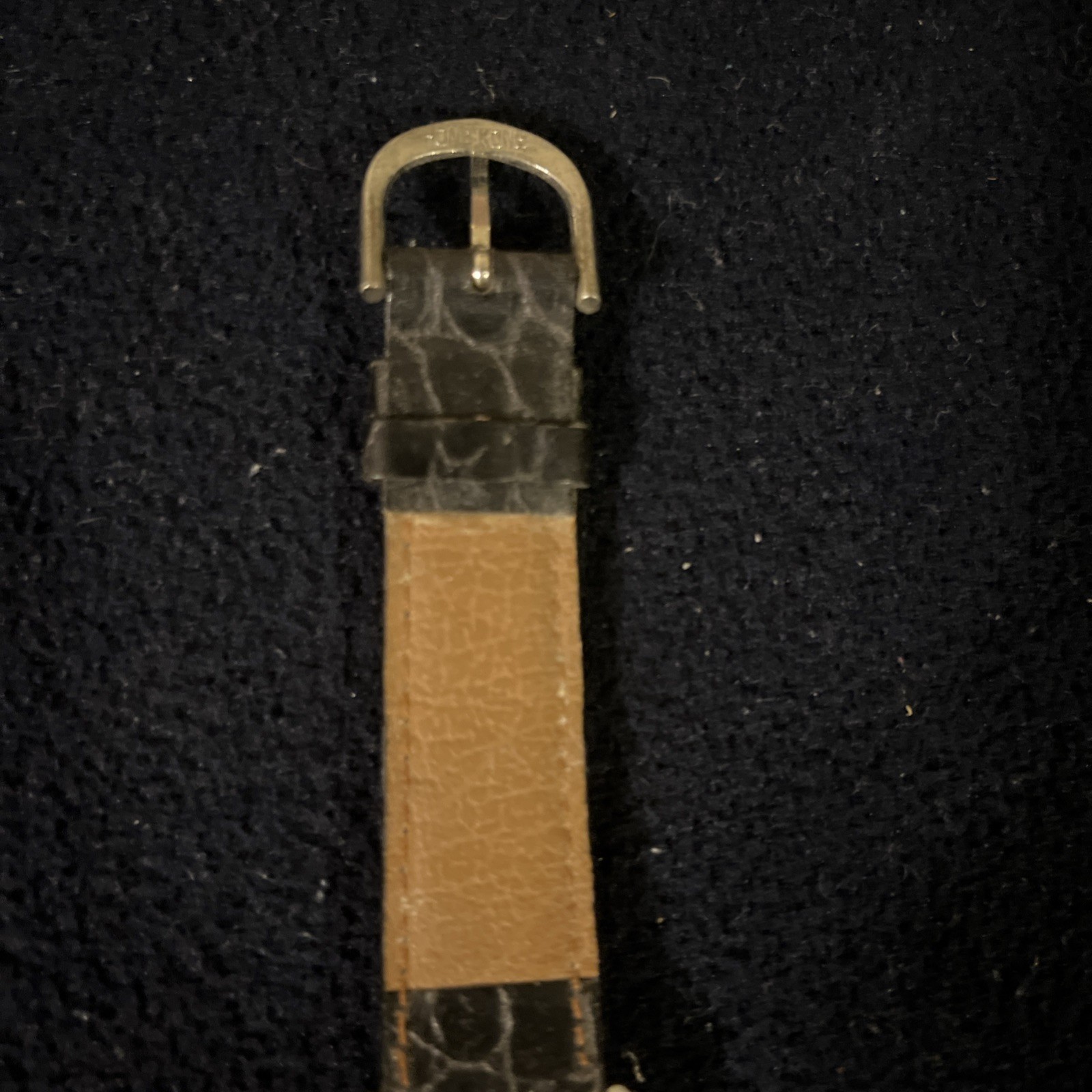 ChromaGlo Watch – Used – Round Face – Blk Leather Alligator Band – Battery Dead