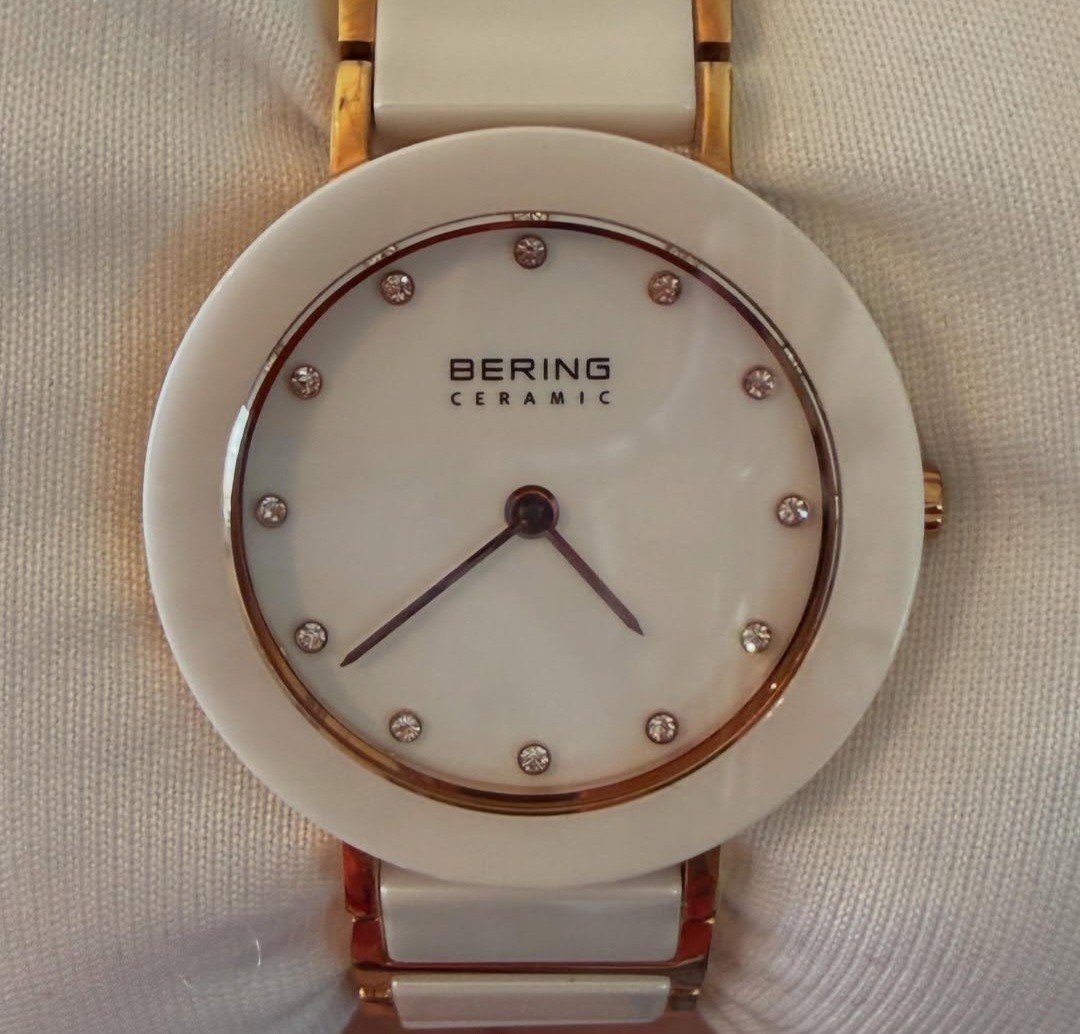 Bering Time Ceramic Silver Stainless Steel Ceramic Links Women’s Watch 11435-754