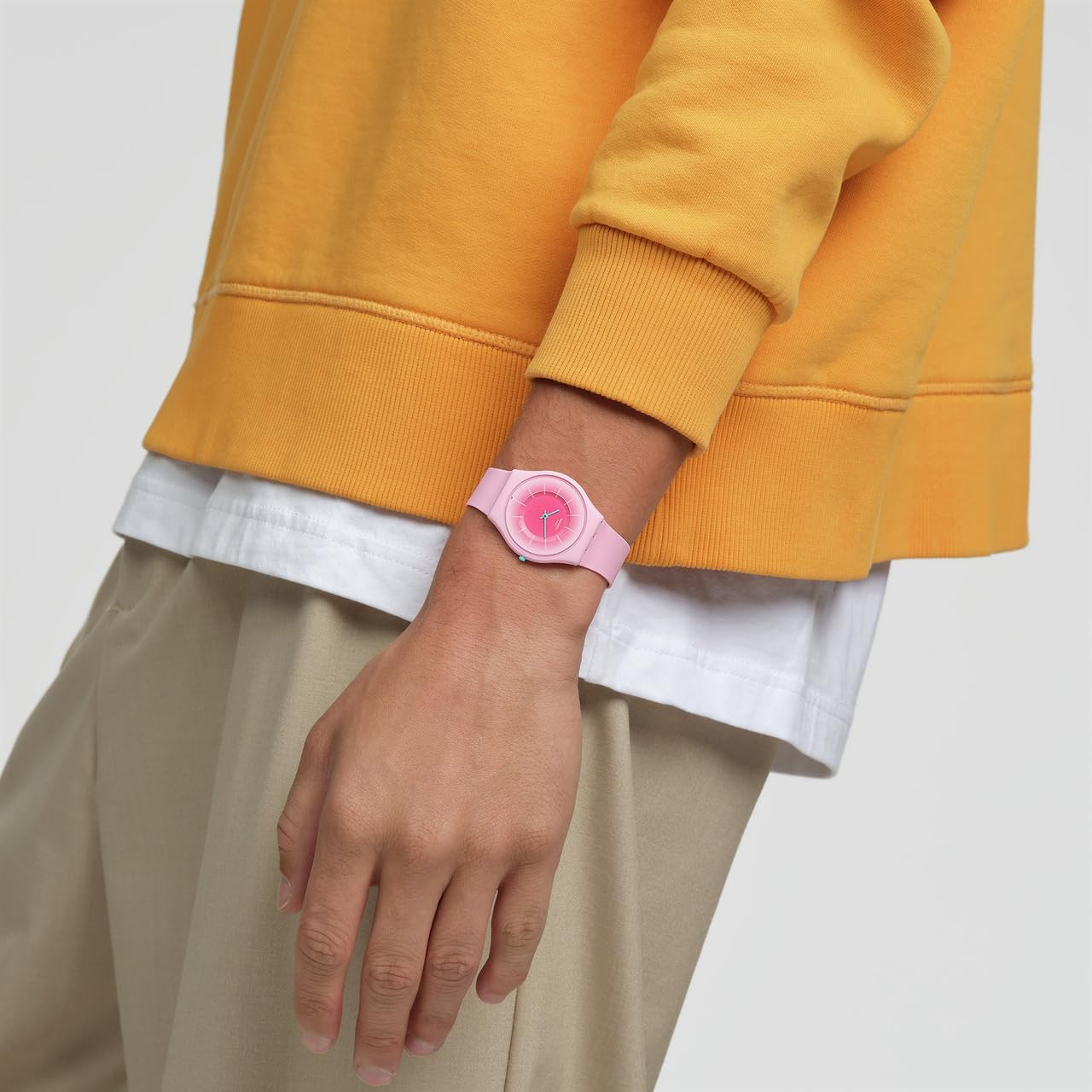 Radiantly Pink Waterproof Unisex Quartz Watch – Stylish Polymer Design