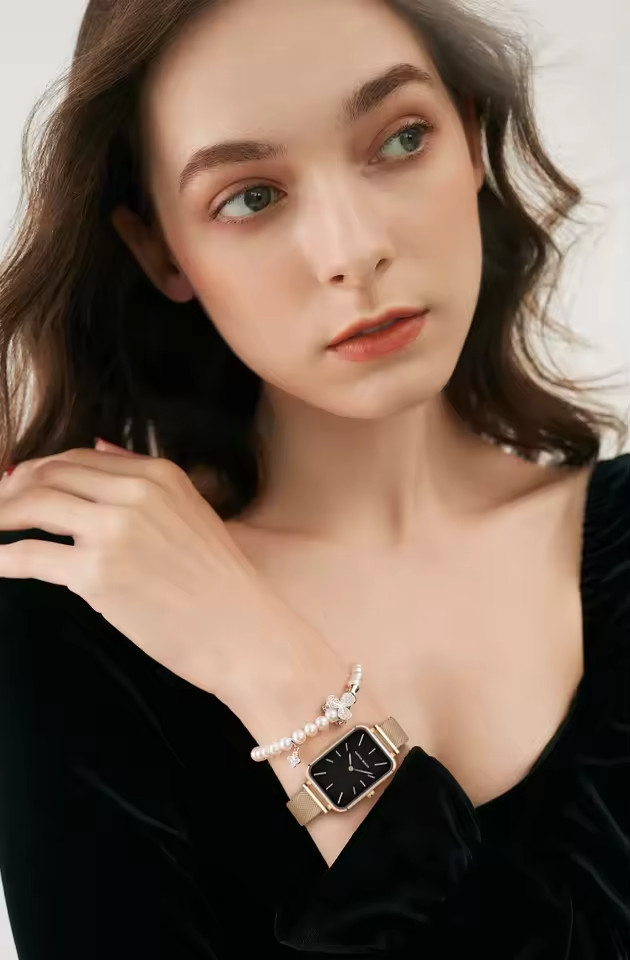 Rectangle Ultrathin Nordic Simple Style Steel Mesh Women’s Quartz Watch