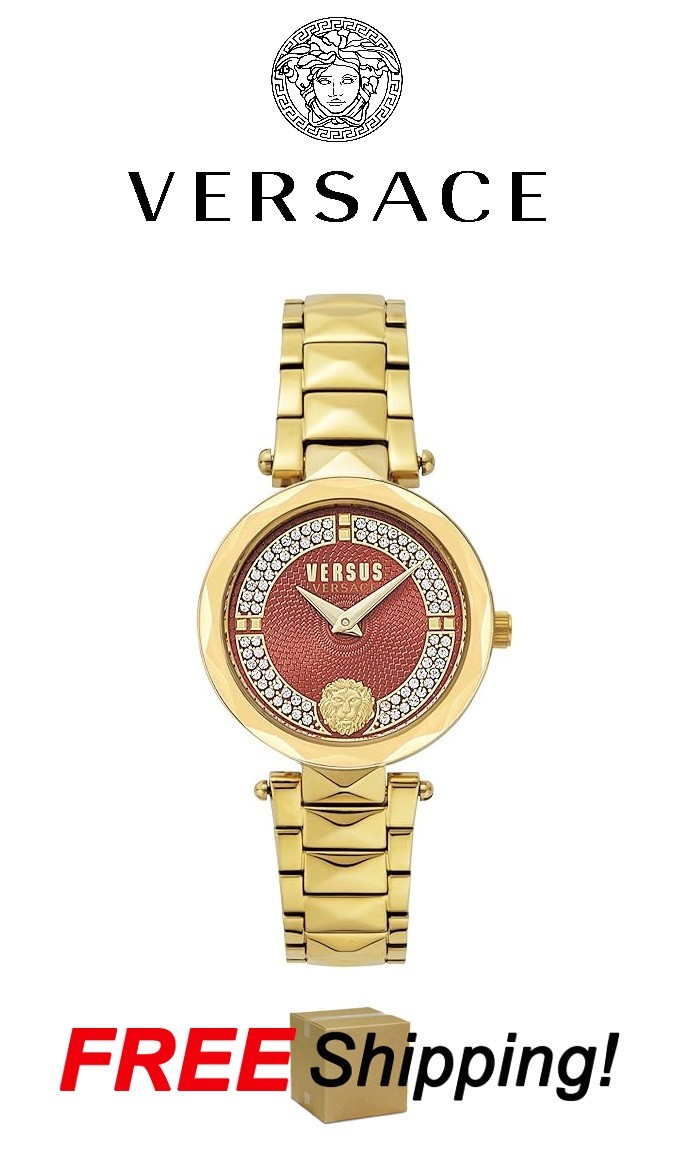 Versace Brick Lane Luxury Covent Garden Collection Versus Gold Red Dial New