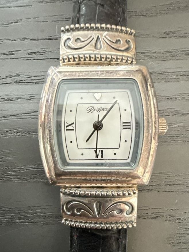 Brighton Waterford Reversible Women’s Watch with Black and Red Leather Band