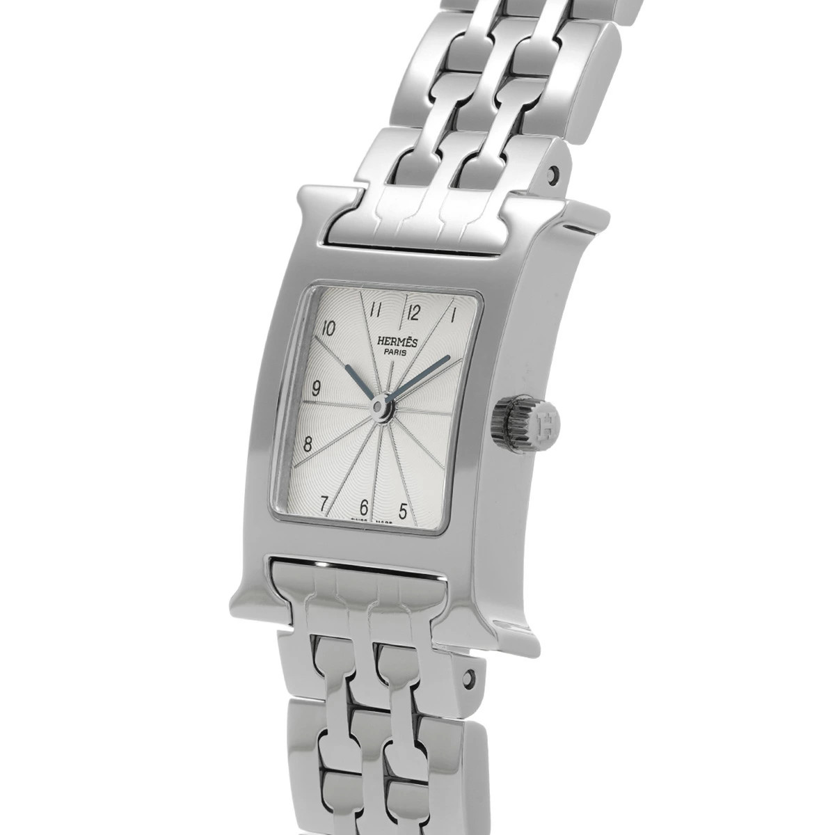 HERMES H-Watch HH1.210 Silver Case Size 21 x 21 mm Ladies Used Watch #611523