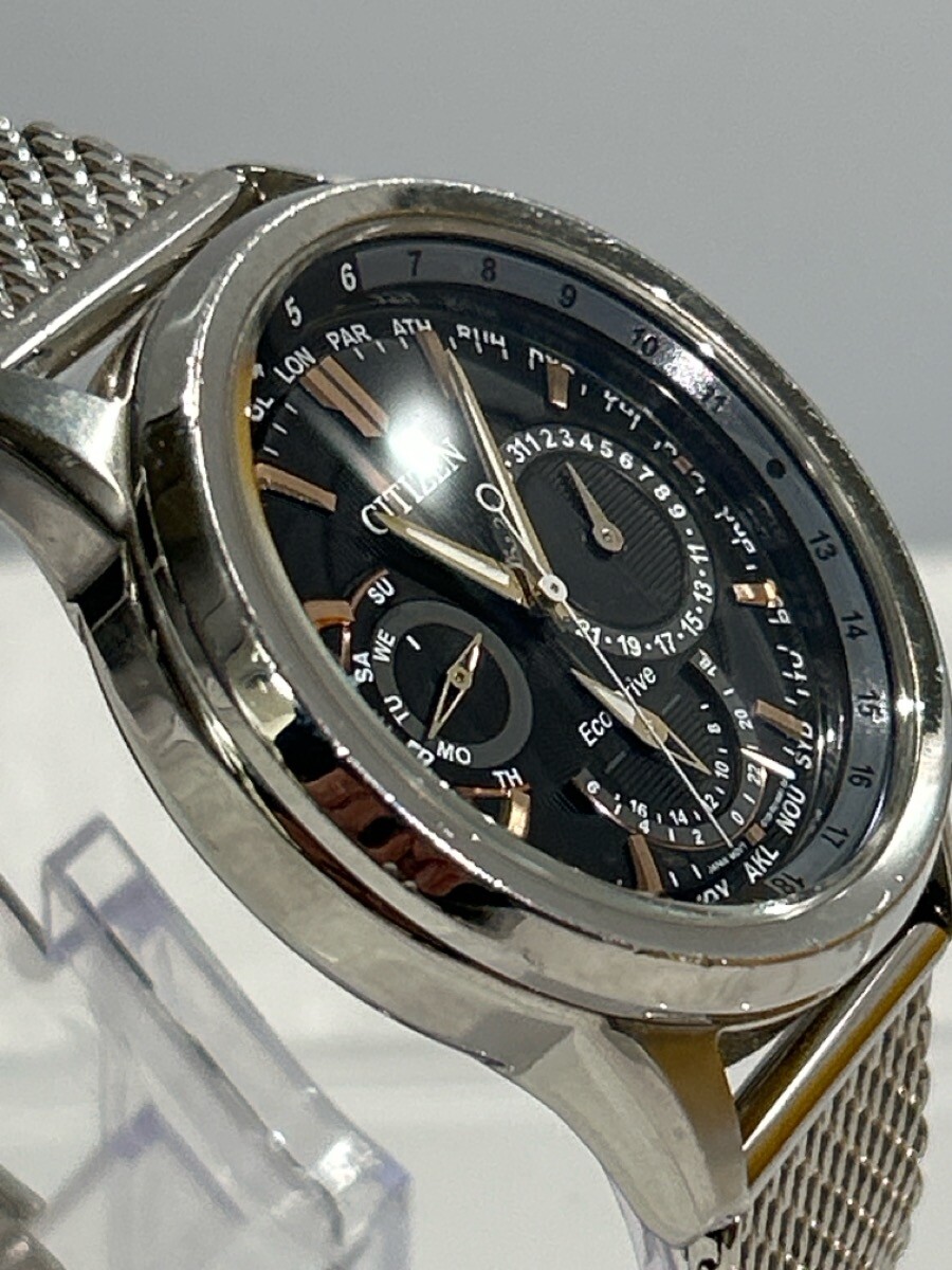 CITIZEN BU2020-70E Calendrier Eco-Drive – Silver-Tone 44?mm Mesh Bra (NJL029164)