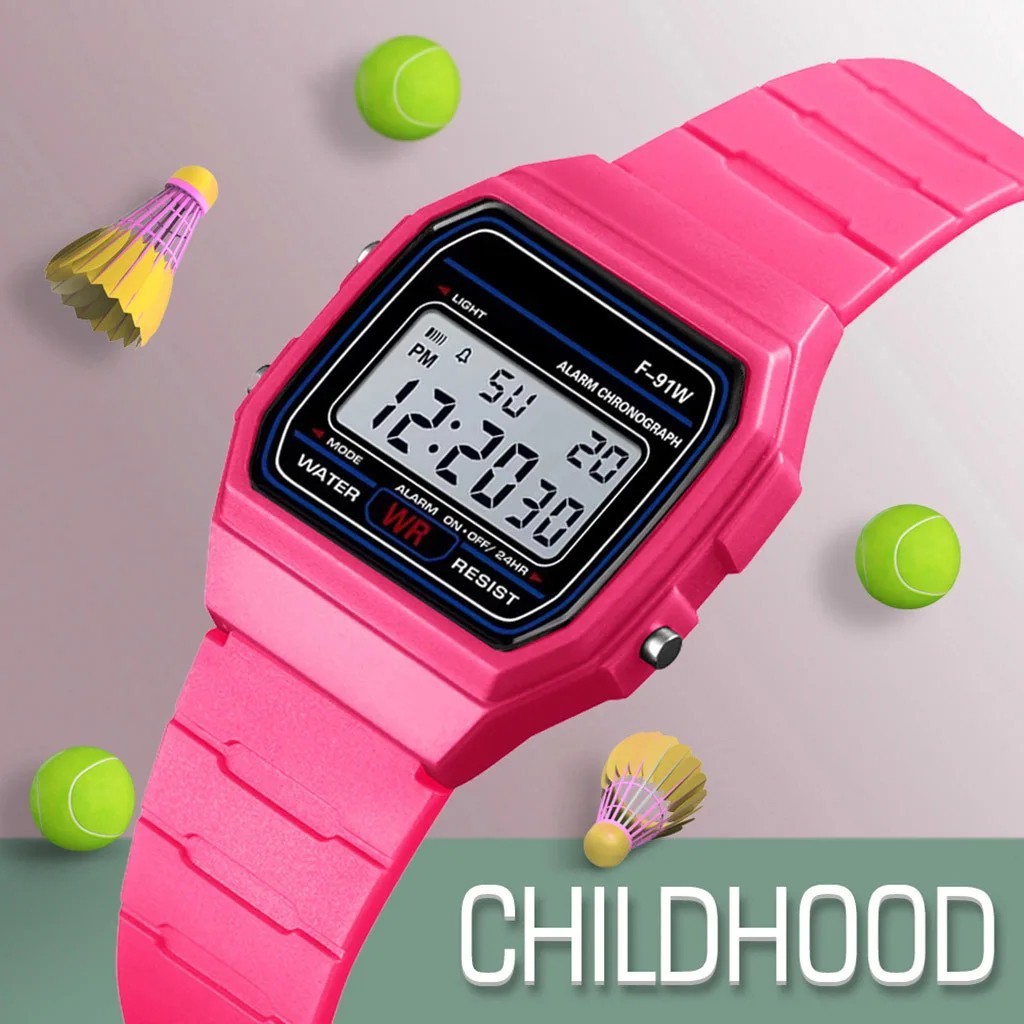 F91W Classic Digital Watch Retro Sports Alarm Stopwatch LED Unisex Multicolour