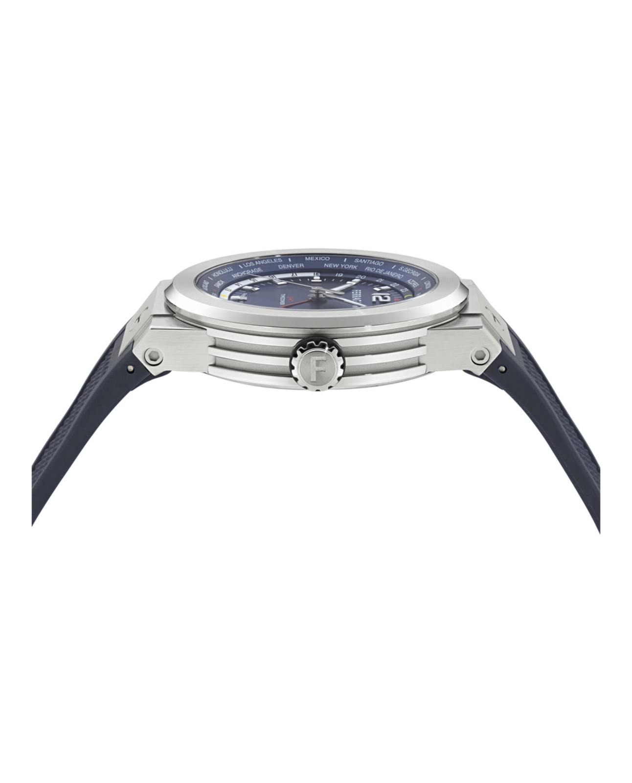 Ferragamo F-80 GMT Worldtime Men’s Watch, Swiss Made Luxury Designer Watch for
