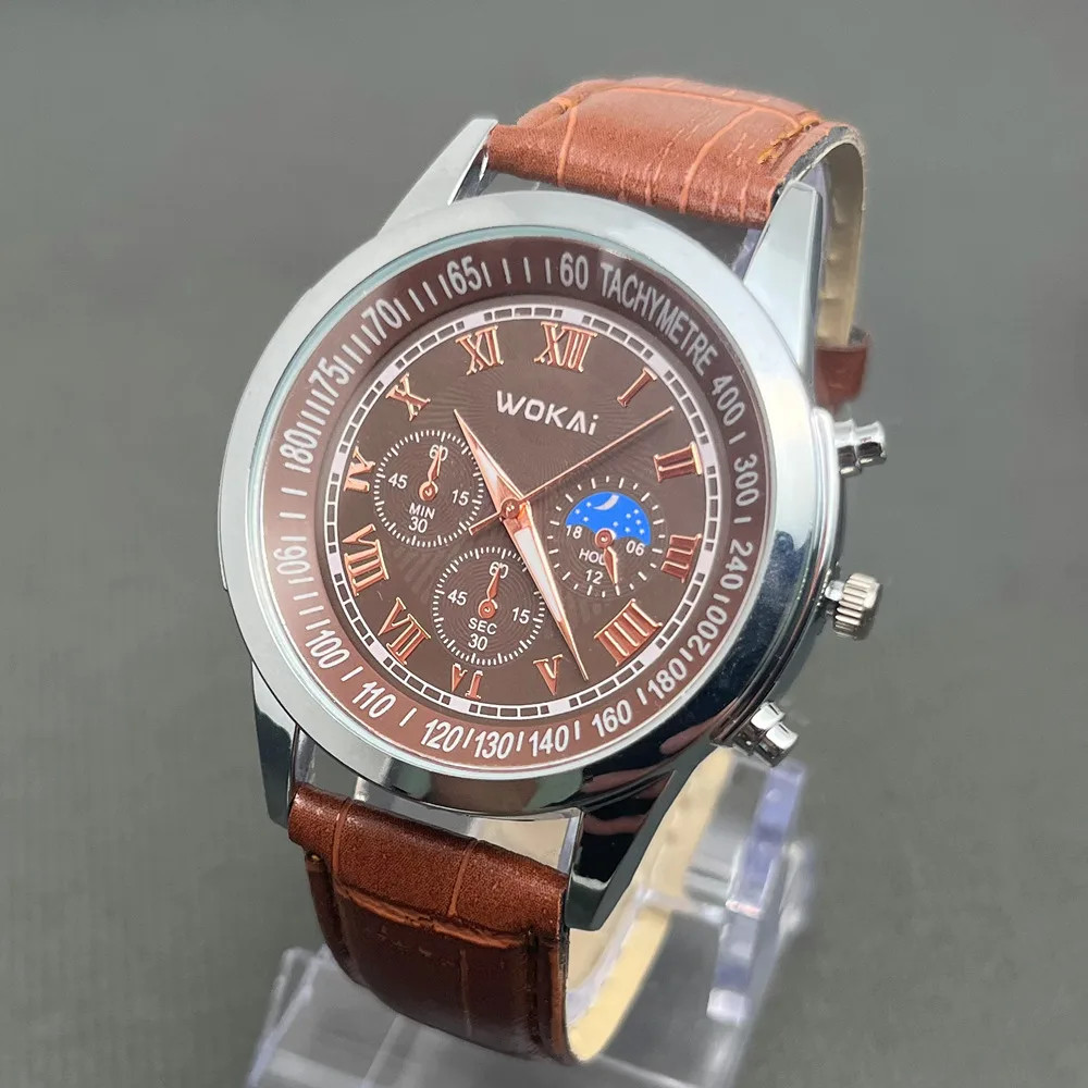 New Leisure Business Male Watch Quartz Sports Casual Leather Men’s Relogio Watch