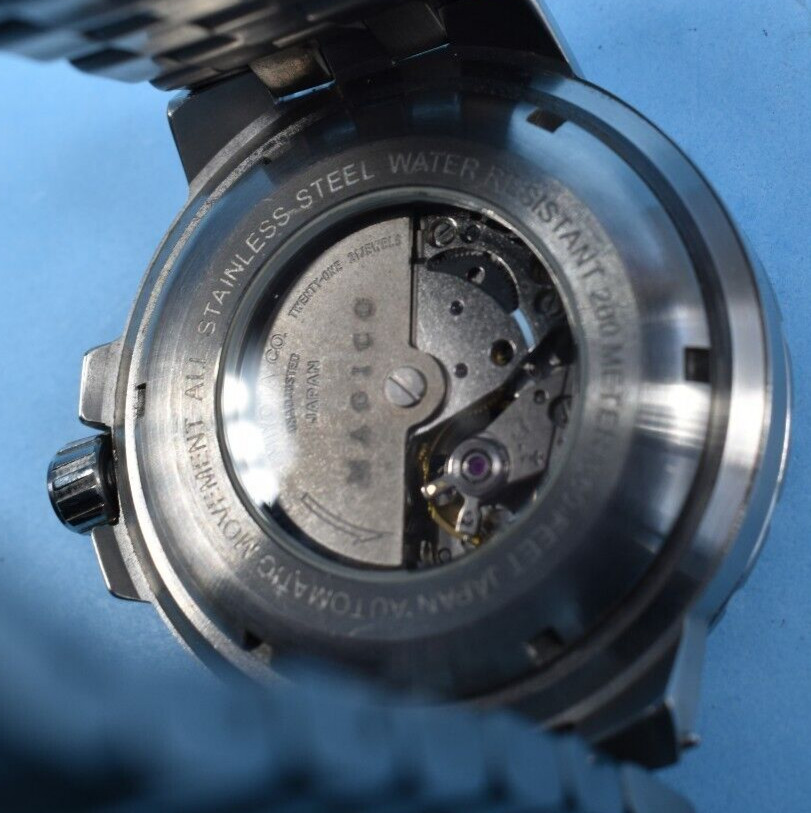 MAGICO MENS AUTOMATIC WATCH Blue Carbon Fiber dial, WR660 Ft 21 JEWELs Miyota