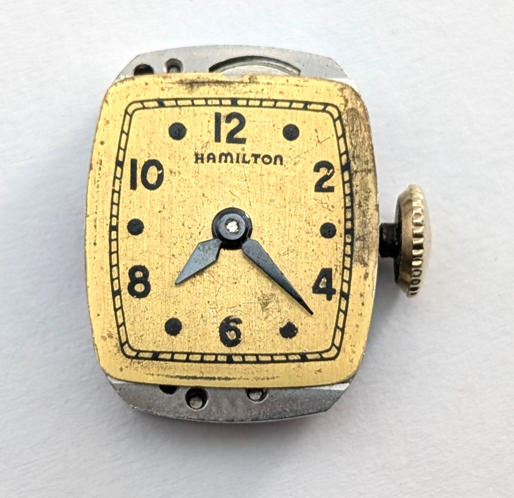 1940s HAMILTON 911 17j T229875 Vintage Ladies 15mm Watch Movement PARTS REPAIR